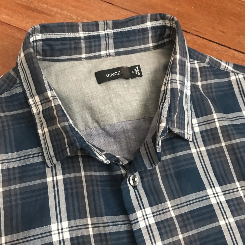 Vince Melrose Double Plaid Button Down Shirt